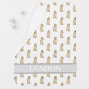 Personalized Cocker Spaniel (Blonde Tan Golden) Baby Blanket