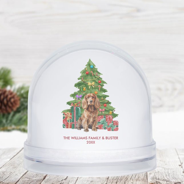 Personalized Cocker Spaniel Dog Christmas Snow Globe (Creator Uploaded)