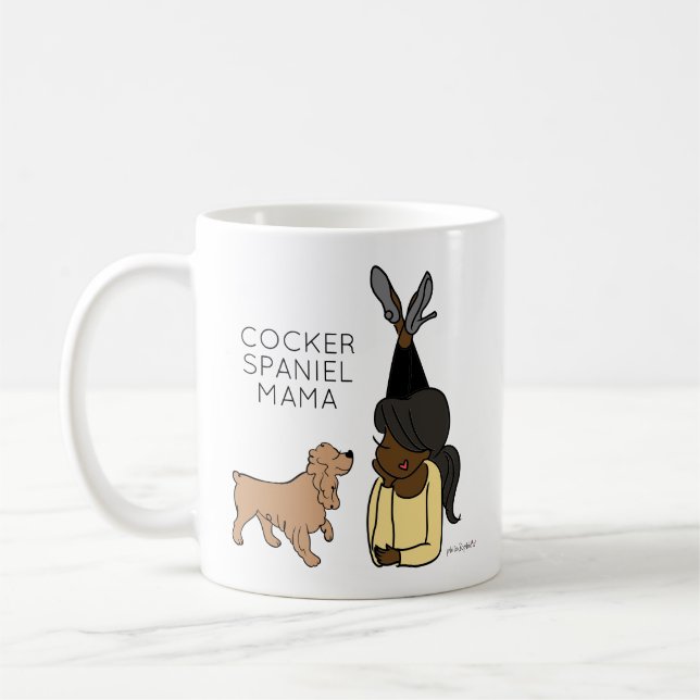 Personalized Cocker Spaniel Mama Coffee Mug (Left)