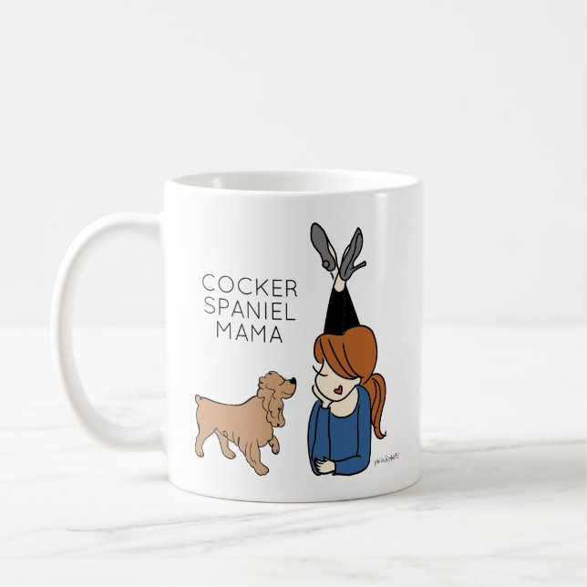 Personalized Cocker Spaniel Mama Coffee Mug (Left)