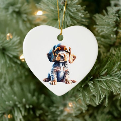 Personalized Cocker Spaniel Puppy Ceramic Ornament