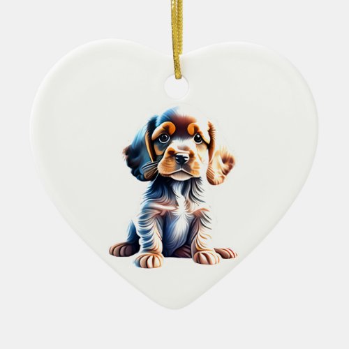 Personalized Cocker Spaniel Puppy Ceramic Ornament