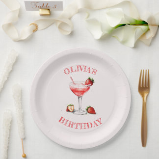 Personalized Cocktail Birthday Party Paper Plates