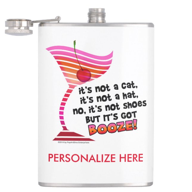 PERSONALIZED COCKTAIL FLASK, BUT IT'S GOT BOOZE! FLASK (Opened)