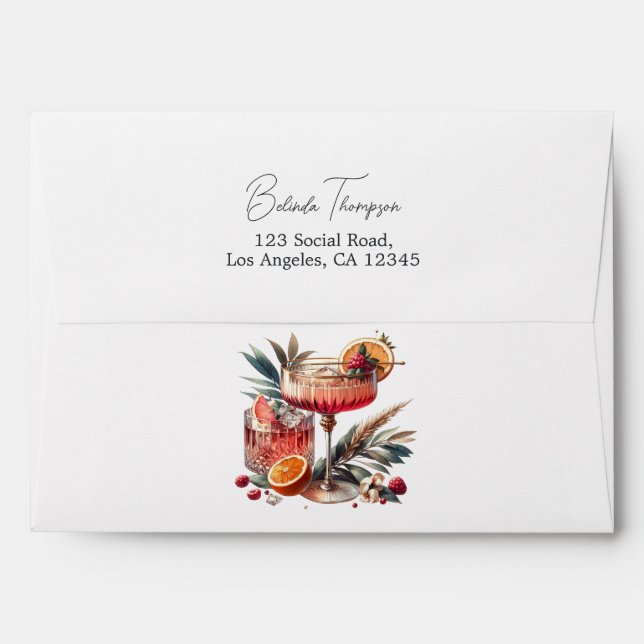 Personalized Cocktail Themed Envelope (Back (Top Flap))