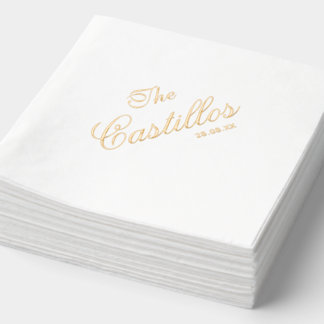 Personalized Cocktail Wedding Foil Napkins
