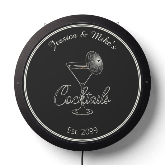 Personalized Cocktails LED Sign (Lights Off)
