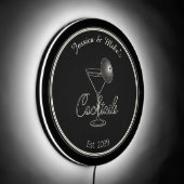 Personalized Cocktails LED Sign (Angle)