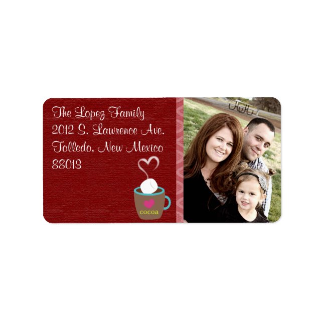 Personalized Coco Photo Christmas Mailing Label (Front)