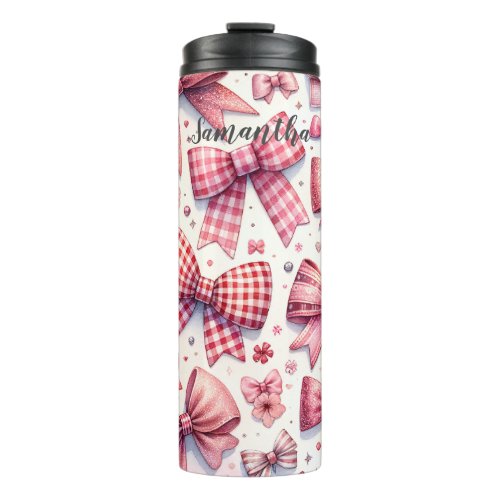 Personalized Cocquette Bows Thermal Tumbler