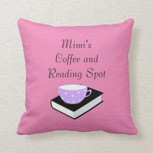 Personalized Coffee and Reading Spot Accent Pillow