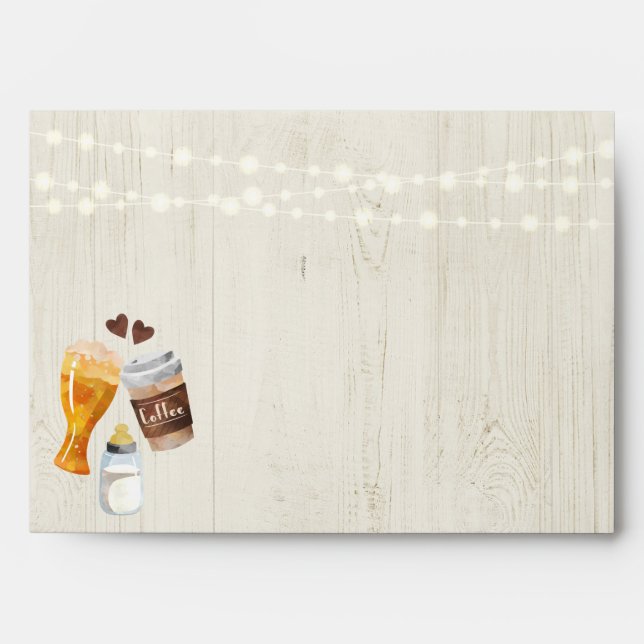 Personalized Coffee & Baby Bottle Toast Brewery Envelope (Front)