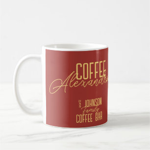 Personalized Coffee Bar Rustic Typography Coffee Mug