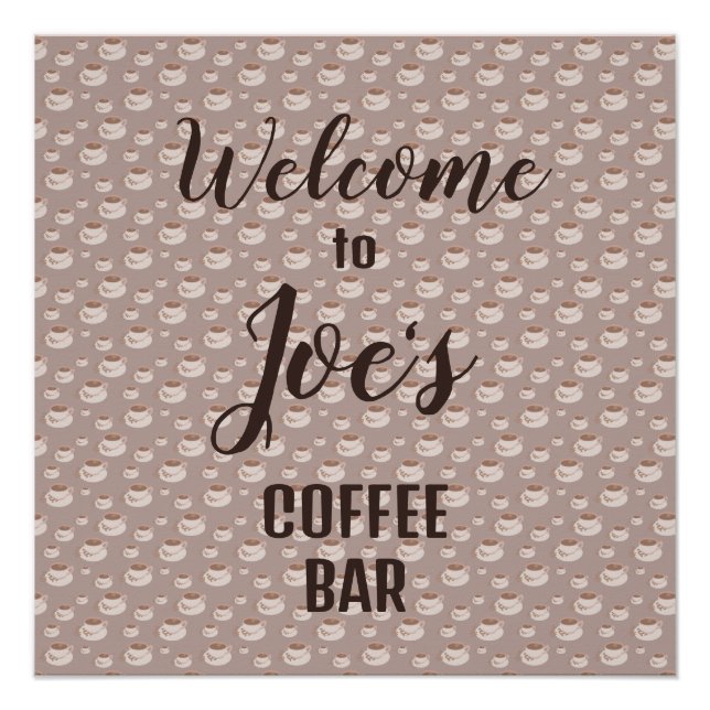 Personalized Coffee Bar Station Coffee Poster (Front)