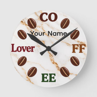 Personalized Coffee Bean Wall Clock Gift