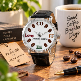 Personalized Coffee Bean Wrist Watch Gift