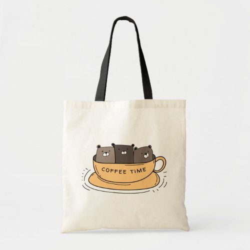 Personalized Coffee Bears Tote Bag