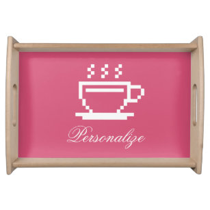 Personalized coffee cup serving tray