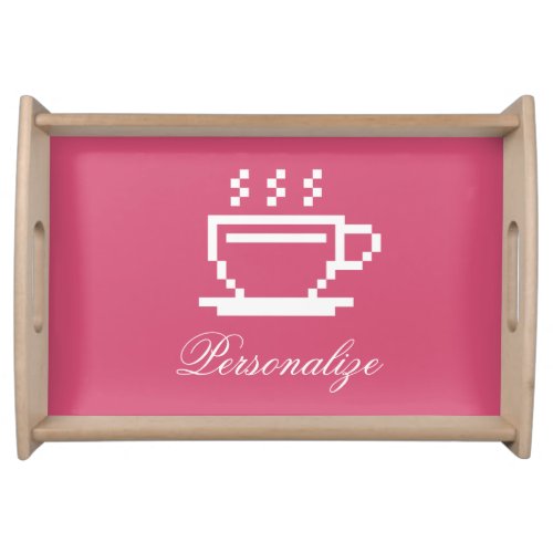 Personalized coffee cup serving tray