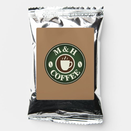 Personalized coffee drink mix bags with initials