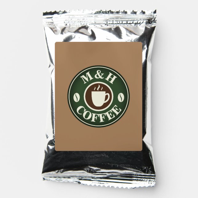 Personalized coffee drink mix bags with initials (Front)