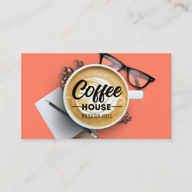 Personalized Coffee House Business Card (Front)