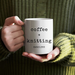 Personalized Coffee Knitting Editable Text Knitter Coffee Mug