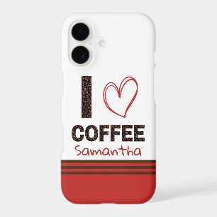 Personalized Coffee Lover Name Coffee Bean Art iPhone 17 Case