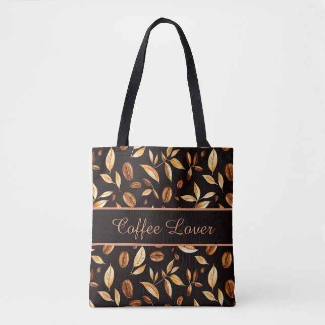 Personalized Coffee Lover Tote Bag (Front)