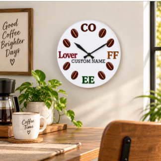 Personalized Coffee Lover Wall Clock
