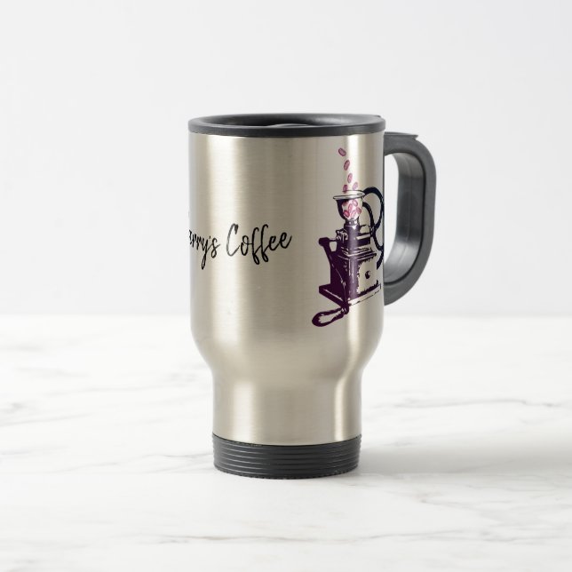 Personalized Coffee Mill | Travel Mug (Front Right)