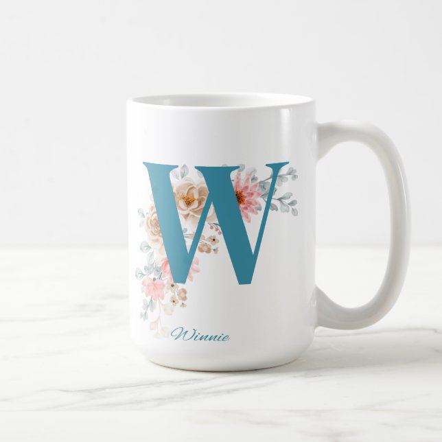 Personalized Coffee Mug Letter W (Right)
