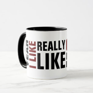 Personalized coffee mug with funny big typography