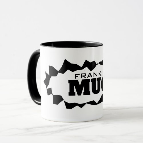 Personalized coffee mug with funny ripped hole