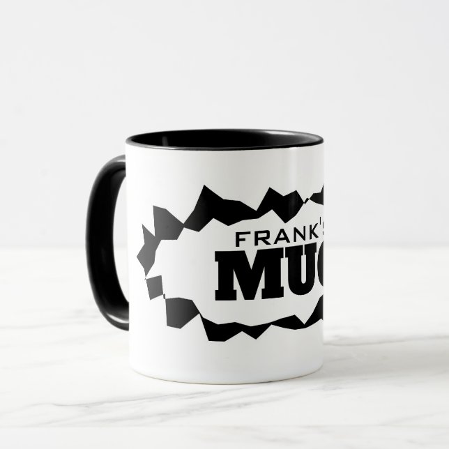 Personalized coffee mug with funny ripped hole (Front Left)