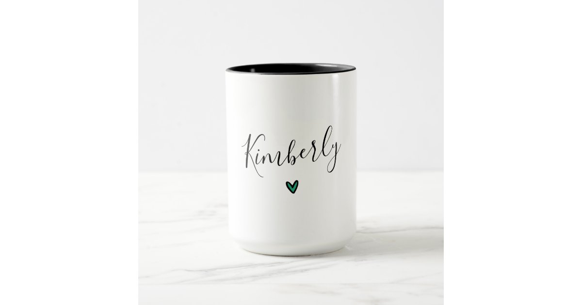 Single - Personalized Marble Coffee Mug w/Initial & Name - 11 oz, Pink - Custom Letter Coffee Mugs for Women - Bridal Shower Gifts, Coworker Gifts
