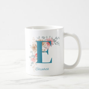 Personalized Coffee Mug with Name & Alphabet E