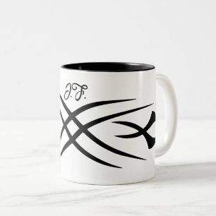 Personalized coffee mug with tribal tattoo design
