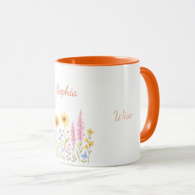 Personalized Coffee Mugs, Sophia Name Mug (Front Right)