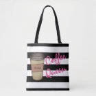Personalized Coffee Queen Striped Tote