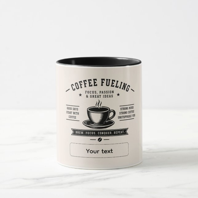 Personalized Coffee Quote Design – Custom Name Mug (Center)