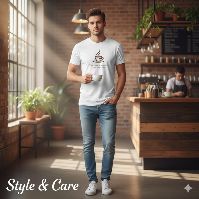 Personalized Coffee Quote Graphic Men’s Tee (Personalized Coffee Quote Graphic Men’s Tee)