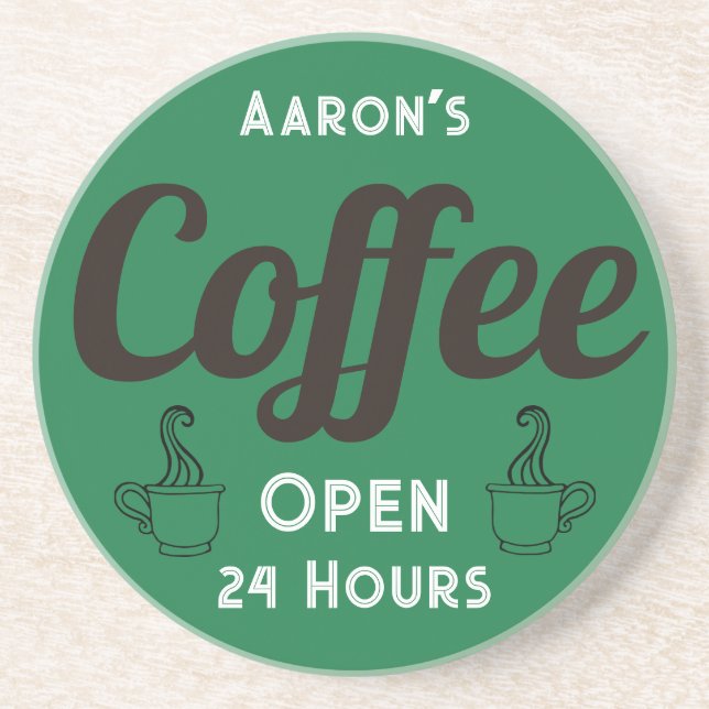Personalized Coffee Shop Coaster Gift (Front)