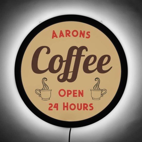 Personalized Coffee Shop Illuminated Sign
