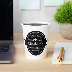 Personalized coffee shop logo coffee  paper cups
