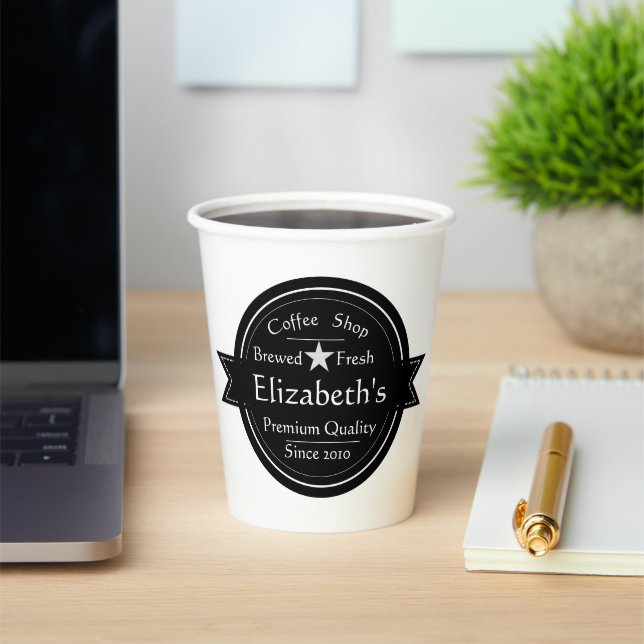 Personalized coffee shop logo coffee  paper cups (Insitu)