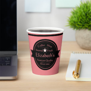 Personalized coffee shop logo Paper cup