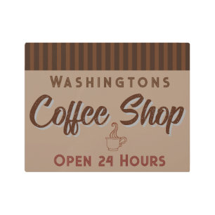 Personalized Coffee Shop Metal Wall Art