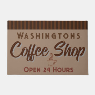Personalized Coffee Shop Sign Doormat