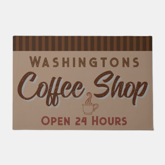 Personalized Coffee Shop Sign Doormat 